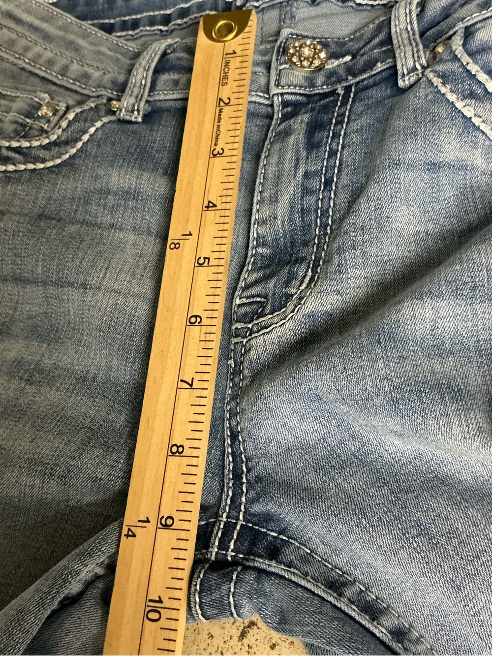 Telepatia Mid-Rise Bootcut Embellished Jeans Size 9/29 - Picture 9 of 13